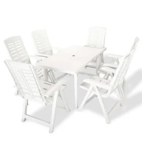 Garden dining set 7 pieces white plastic by vidaXL, Garden sets - Ref: Foro24-275075, Price: 614,91 €, Discount: %