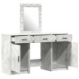 Mesa de tocador con cajón 3 pcs Gris 50 x 41 x 135 cm