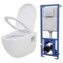Wand-WC mit verstecktem Keramik-Spülkasten weiß von vidaXL, Badezimmer - Ref: Foro24-275791, Preis: 328,76 €, Rabatt: %