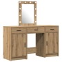 Mesa de tocador con cajón 3 pcs Marrón 50 x 41 x 135 cm