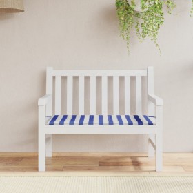 Cojín banco jardín tela Oxford a rayas azul y blanco 120x50x3cm