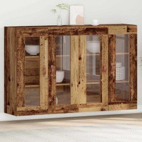 Armario de pared 2 pcs Madera vieja 69.5 x 34 x 90 cm