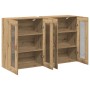 Armario de pared 2 pcs Roble artisan 69.5 x 34 x 90 cm