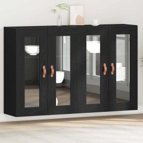 Armario de pared 2 pcs Roble negro 69.5 x 34 x 90 cm
