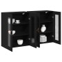 Armario de pared 2 pcs Roble negro 69.5 x 34 x 90 cm