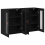 Armario de pared 2 pcs Roble negro 69.5 x 34 x 90 cm