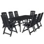 Conjunto de comedor de jardín 9 piezas plástico gris antracita by vidaXL, Garden sets - Ref: Foro24-276181, Price: 704,05 €, ...