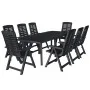 Neuner-Set Garten-Essgruppe aus anthrazitgrauem Kunststoff. von vidaXL, Gartensets - Ref: Foro24-276181, Preis: 770,21 €, Rab...