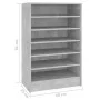 Schuhregal aus betongrauem Sperrholz, 60 x 35 x 92 cm von vidaXL, Schuhregale und Schuhorganisatoren - Ref: Foro24-808949, Pr...