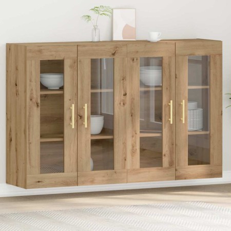 Armario de pared 2 pcs Roble artisan 69.5 x 34 x 90 cm