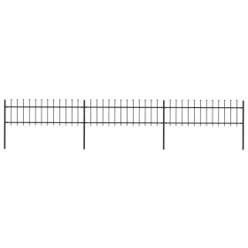 Garden fence with black steel spear points 5.1x0.6 m by vidaXL, fence panels - Ref: Foro24-277595, Price: 139,05 €, Discount: %