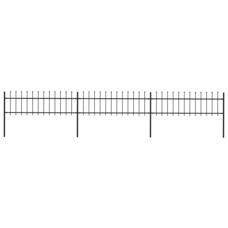 Garden fence with black steel spear points 5.1x0.6 m by vidaXL, fence panels - Ref: Foro24-277595, Price: 139,05 €, Discount: %