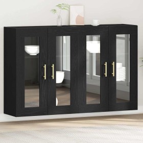 Armario de pared 2 pcs Roble negro 69.5 x 34 x 90 cm
