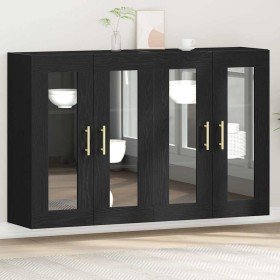 Armario de pared 2 pcs Roble negro 69.5 x 34 x 90 cm