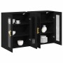 Armario de pared 2 pcs Roble negro 69.5 x 34 x 90 cm