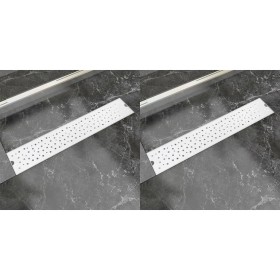 Linear shower drain 2 pcs bubble 630x140 mm stainless steel by vidaXL, Drains - Ref: Foro24-275966, Price: 82,35 €, Discount: %
