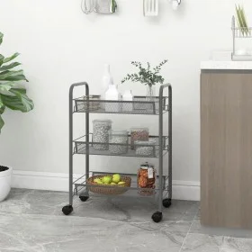 Kitchen cart 3 levels gray iron 46x26x64 cm by vidaXL, Kitchen and dining carts - Ref: Foro24-336324, Price: 39,19 €, Discoun...