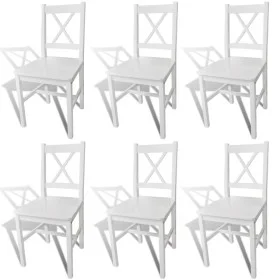 Esstischstühle, 6 Stück, aus weißem Kiefernholz. von vidaXL, Essstühle - Ref: Foro24-271496, Preis: 268,31 €, Rabatt: %