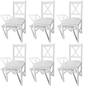Sillas de comedor 6 unidades madera de pino blanco de vidaXL, Sillas de comedor - Ref: Foro24-271496, Precio: 272,37 €, Descu...