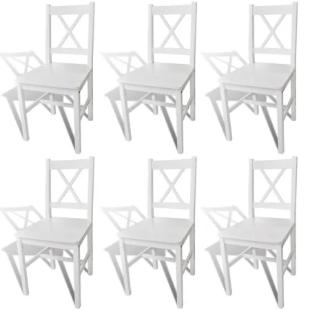 Esstischstühle, 6 Stück, aus weißem Kiefernholz. von vidaXL, Essstühle - Ref: Foro24-271496, Preis: 268,31 €, Rabatt: %
