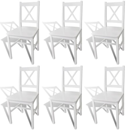 Sillas de comedor 6 unidades madera de pino blanco by vidaXL, dining chairs - Ref: Foro24-271496, Price: 273,47 €, Discount: %
