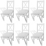 Sillas de comedor 6 unidades madera de pino blanco by vidaXL, dining chairs - Ref: Foro24-271496, Price: 273,47 €, Discount: %