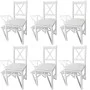 Sillas de comedor 6 unidades madera de pino blanco de vidaXL, Sillas de comedor - Ref: Foro24-271496, Precio: 272,71 €, Descu...