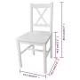 Esstischstühle, 6 Stück, aus weißem Kiefernholz. von vidaXL, Essstühle - Ref: Foro24-271496, Preis: 268,31 €, Rabatt: %