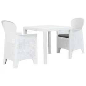 Garden table and chairs 3 pieces white plastic with rattan look by vidaXL, Garden sets - Ref: Foro24-276107, Price: 313,17 €,...