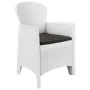 Gartentisch und Stühle 3-teilig weißer Kunststoff Rattan-Optik von vidaXL, Gartensets - Ref: Foro24-276107, Preis: 313,17 €, ...