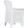 Gartentisch und Stühle 3-teilig weißer Kunststoff Rattan-Optik von vidaXL, Gartensets - Ref: Foro24-276107, Preis: 313,17 €, ...