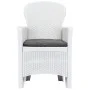 Gartentisch und Stühle 3-teilig weißer Kunststoff Rattan-Optik von vidaXL, Gartensets - Ref: Foro24-276107, Preis: 313,17 €, ...