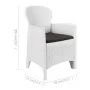 Gartentisch und Stühle 3-teilig weißer Kunststoff Rattan-Optik von vidaXL, Gartensets - Ref: Foro24-276107, Preis: 313,17 €, ...
