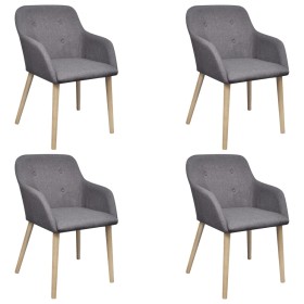 Esszimmerstühle 4 Stk. hellgrauer Stoff und massives Eichenholz von vidaXL, Essstühle - Ref: Foro24-270572, Preis: 454,97 €, ...