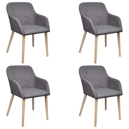Esszimmerstühle 4 Stk. hellgrauer Stoff und massives Eichenholz von vidaXL, Essstühle - Ref: Foro24-270572, Preis: 454,97 €, ...