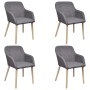 Esszimmerstühle 4 Stk. hellgrauer Stoff und massives Eichenholz von vidaXL, Essstühle - Ref: Foro24-270572, Preis: 454,97 €, ...