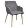 Esszimmerstühle 4 Stk. hellgrauer Stoff und massives Eichenholz von vidaXL, Essstühle - Ref: Foro24-270572, Preis: 454,97 €, ...