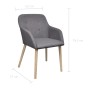 Esszimmerstühle 4 Stk. hellgrauer Stoff und massives Eichenholz von vidaXL, Essstühle - Ref: Foro24-270572, Preis: 454,97 €, ...
