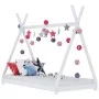 Kinderbettgestell aus massivem weißem Kiefernholz 80x160 cm von vidaXL, Kinderbetten und Betten für Kinder - Ref: Foro24-2833...