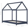 Kinderbettgestell aus massivem, grauem Kiefernholz, 80 x 160 cm von vidaXL, Kinderbetten und Betten für Kinder - Ref: Foro24-...