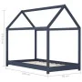Kinderbettgestell aus massivem, grauem Kiefernholz, 80 x 160 cm von vidaXL, Kinderbetten und Betten für Kinder - Ref: Foro24-...