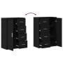 Tableros Lateral con cajón 2 pcs Roble negro 60 x 31 x 84 cm