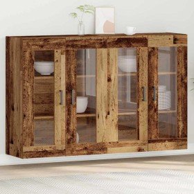 Armario de pared 2 pcs Madera vieja 69.5 x 34 x 90 cm