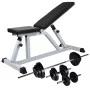 Weight bench with weights and dumbbells 30.5 kg by vidaXL, Weight lifting machines - Ref: Foro24-275350, Price: 207,90 €, Dis...
