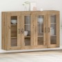 Armario de pared 2 pcs Roble artisan 69.5 x 34 x 90 cm