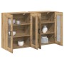 Armario de pared 2 pcs Roble artisan 69.5 x 34 x 90 cm