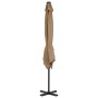 Garden umbrella with portable taupe base by vidaXL, Umbrellas - Ref: Foro24-276330, Price: 202,80 €, Discount: %