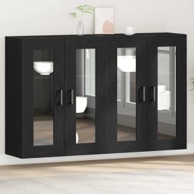 Armario de pared 2 pcs Roble negro 69.5 x 34 x 90 cm