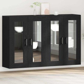 Armario de pared 2 pcs Roble negro 69.5 x 34 x 90 cm