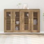 Armario de pared 2 pcs Roble artisan 69.5 x 34 x 90 cm